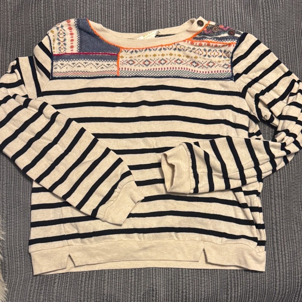 Maeve Cream Sweater with Colorful Embroidery